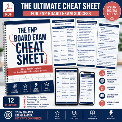 FNP Board Exam Cheat Sheet eBook